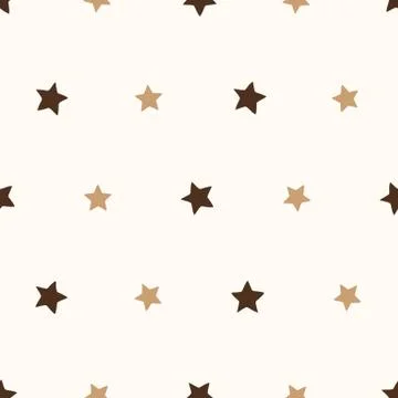 Simple vector seamless pattern with chocolate colored stars Stock Illustration