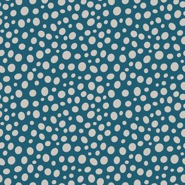 Simple vector seamless pattern with light circles on blue background. Abstract Stock Illustration