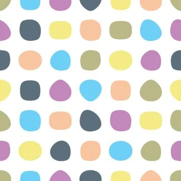 Simple vector seamless pattern with round shapes Stock Illustration