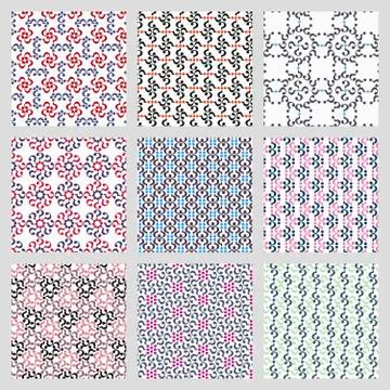 Simple vector seamless patterns Stock Illustration