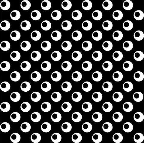 Simple Vector Seamless white Polka Dot pattern at black background Illustrazione stock