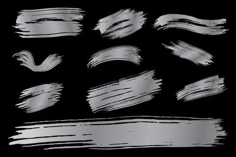 Simple Vector Set 10 Vector Silver or Chrome Big mark line scribble Illustrazione stock