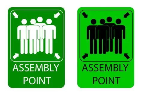 Simple Vector Set 2 Assembly Point Sign at white background Stock Illustration