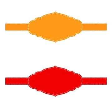 Simple Vector Set 2 Brown and Red Template Wedding Title Frame, Isolated on W Stock Illustration