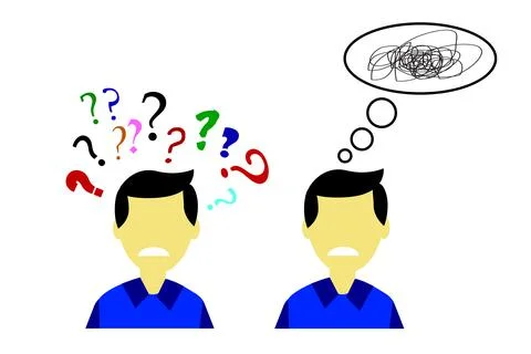 Simple Vector Set 2 Confuse or stress Man, Isolated on White Stock Illustration