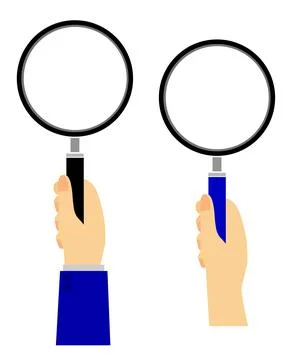 Simple Vector Set 2 Illustration Searching for Something, Hand Holding Magnif Stock Illustration