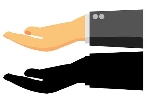 Simple Vector Set 2 Man Hand Holding or Receive Something Stock Illustration