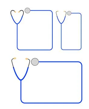 Simple vector Set 3 Frame from stethoscope Frame Stock Illustration