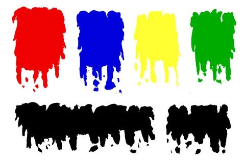 Simple vector set 6 sketch, melting paint Иллюстрация