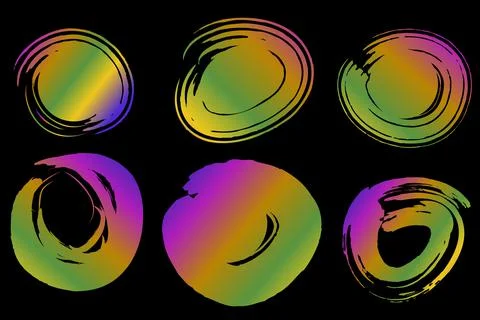 Simple Vector Set 6 Vector Circle colorful Big mark line scribble Stock Illustration
