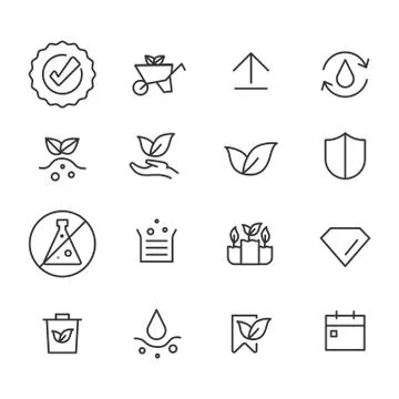 Simple vector set of plants. Related Vector Line Icons. Stock Illustration