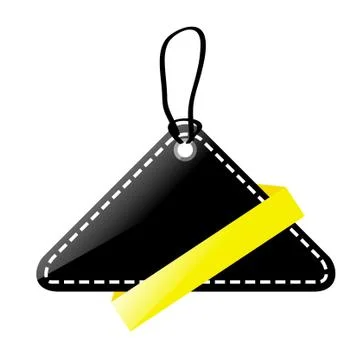 Simple Vector Shinning Black and Yellow Blank Tag, isolated on white Stock Illustration