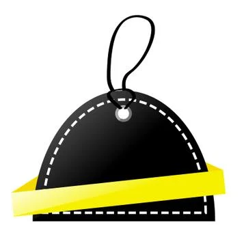 Simple Vector Shinning Black and Yellow Blank Tag, isolated on white Stock Illustration