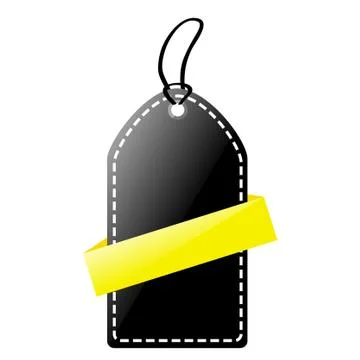 Simple Vector Shinning Black and Yellow Blank Tag, isolated on white Stock Illustration