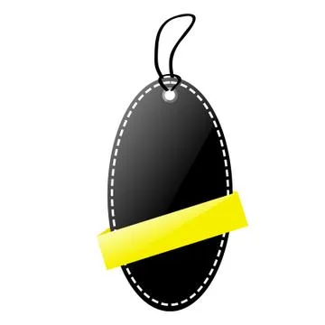 Simple Vector Shinning Black and Yellow Blank Tag, isolated on white Stock Illustration