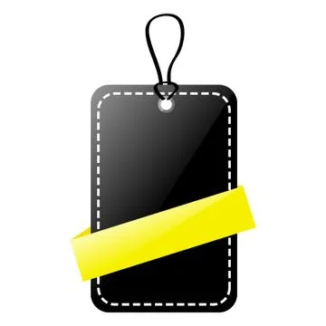 Simple Vector Shinning Black and Yellow Blank Tag, isolated on white Stock Illustration