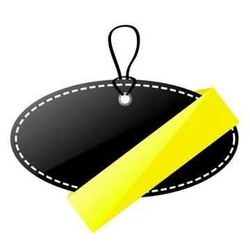 Simple Vector Shinning Black and Yellow Blank Tag, isolated on white Stock Illustration