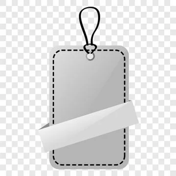Simple Vector Shinning Gray, Black and White Blank Tag, at Transparent Effect Stock Illustration