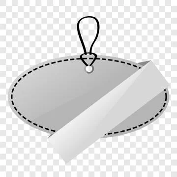 Simple Vector Shinning Gray, Black and White Blank Tag, at Transparent Effect Stock Illustration