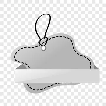 Simple Vector Shinning Gray, Black and White Blank Tag, at Transparent Effect Stock Illustration