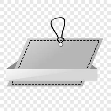 Simple Vector Shinning Gray, Black and White Blank Tag, at Transparent Effect Stock Illustration