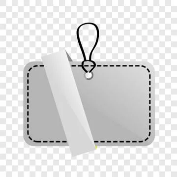 Simple Vector Shinning Gray, Black and White Blank Tag, at Transparent Effect Stock Illustration