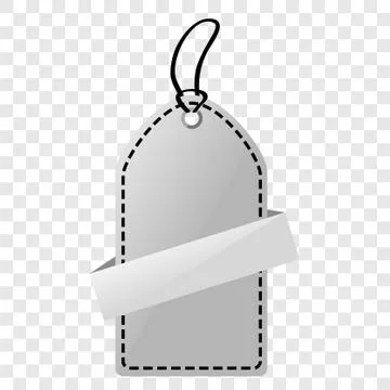 Simple Vector Shinning Gray, Black and White Blank Tag, at Transparent Effect Stock Illustration