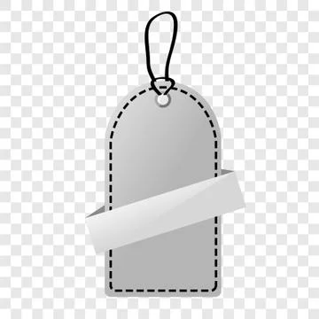 Simple Vector Shinning Gray, Black and White Blank Tag, at Transparent Effect Stock Illustration