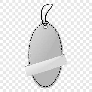 Simple Vector Shinning Gray, Black and White Blank Tag, at Transparent Effect Stock Illustration