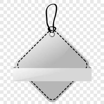Simple Vector Shinning Gray, Black and White Blank Tag, at Transparent Effect Stock Illustration