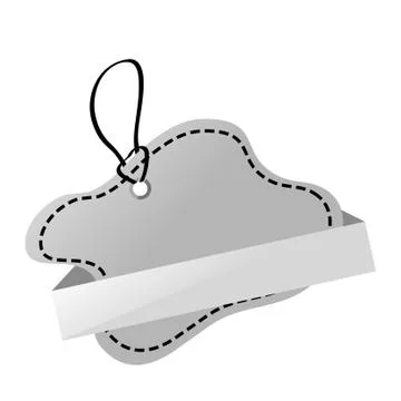 Simple Vector Shinning Gray, Black and White Blank Tag Stock Illustration
