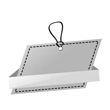 Simple Vector Shinning Gray, Black and White Blank Tag Stock Illustration