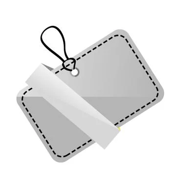 Simple Vector Shinning Gray, Black and White Blank Tag Stock Illustration