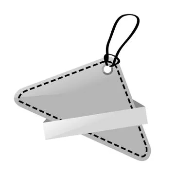 Simple Vector Shinning Gray, Black and White Blank Tag Stock Illustration