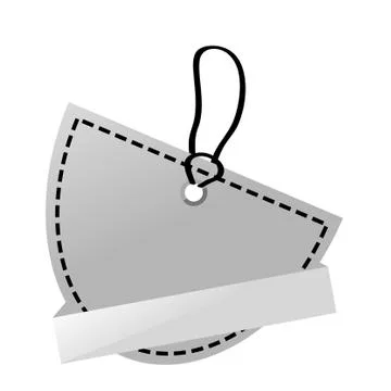 Simple Vector Shinning Gray, Black and White Blank Tag Stock Illustration
