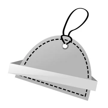 Simple Vector Shinning Gray, Black and White Blank Tag Stock Illustration