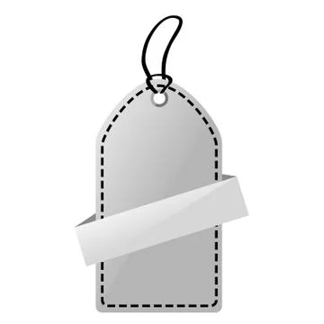 Simple Vector Shinning Gray, Black and White Blank Tag Stock Illustration