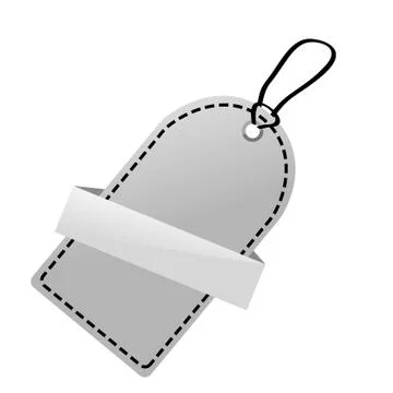 Simple Vector Shinning Gray, Black and White Blank Tag Stock Illustration