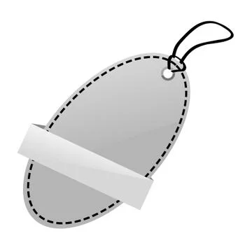 Simple Vector Shinning Gray, Black and White Blank Tag Stock Illustration