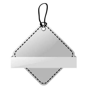Simple Vector Shinning Gray, Black and White Blank Tag Stock Illustration