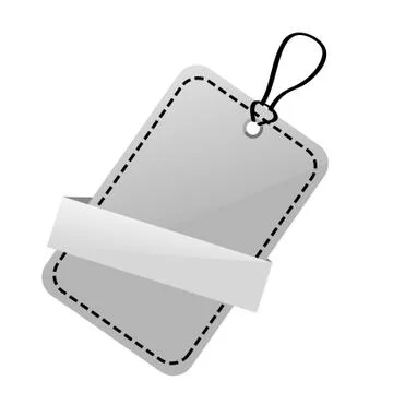 Simple Vector Shinning Gray, Black and White Blank Tag Stock Illustration