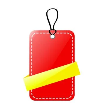 Simple Vector Shinning Red and Yellow Blank Tag, isolated on white Stock Illustration