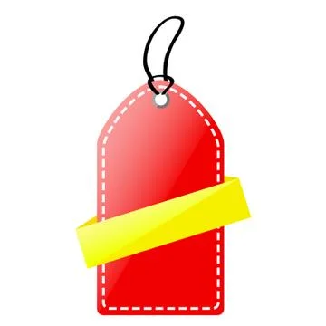 Simple Vector Shinning Red and Yellow Blank Tag, isolated on white Stock Illustration