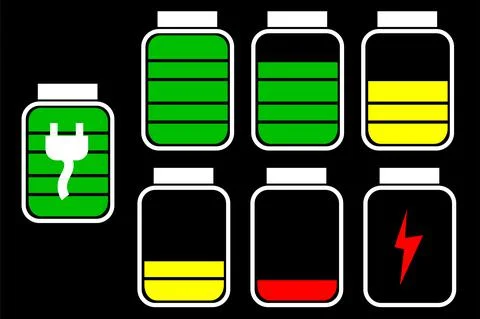 Simple Vector Sign, Battery Level indicator Stock Illustration