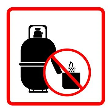 Simple Vector Sign Beware of Flammable, flamable Liquid or Gas Container Stock Illustration