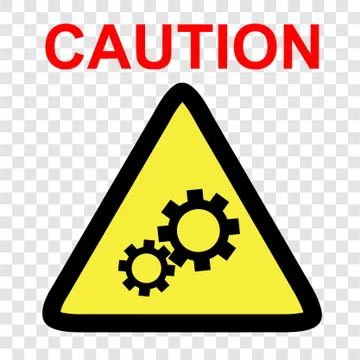 Simple Vector sign, Caution danger of working engine, at transparent effect b Stock Illustration