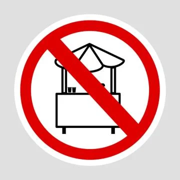 Simple Vector sign, Do Not Selling with Cart at this area, at gray background Stock-Illustration