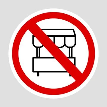 Simple Vector sign, Do Not Selling with Cart at this area, at gray background Stock-Illustration