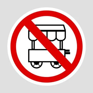 Simple Vector sign, Do Not Selling with Cart at this area, at gray background Stock-Illustration