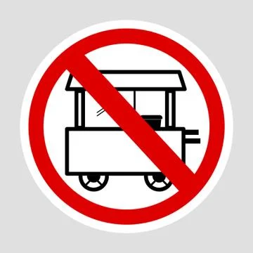 Simple Vector sign, Do Not Selling with Cart at this area, at gray background Stock-Illustration